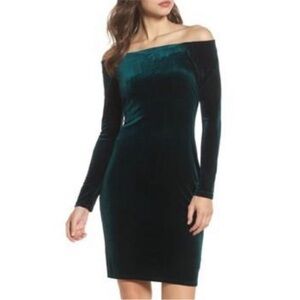 Eliza J Emerald Green Velvet Dress